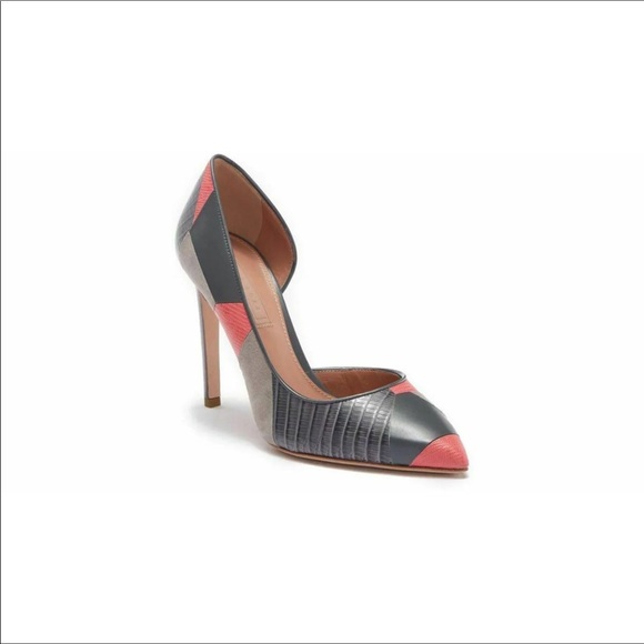 Hugo Boss gray pink Intarsia heels pumps 10 - Picture 3 of 9